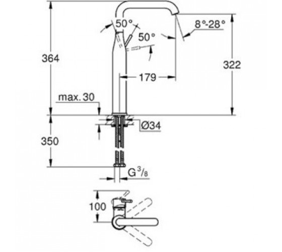 Змішувач для раковини Grohe Essence (32901001)