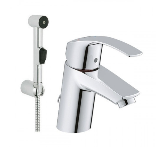 Змішувач для раковини з гігієнічним душем Grohe Eurosmart (23124002)