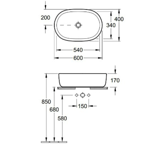 Раковина Villeroy&Boch Architectura 60 см (41266001)