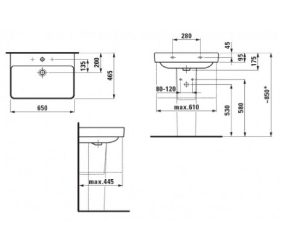 Раковина Laufen PRO S 650х465 мм (H8109640001041)