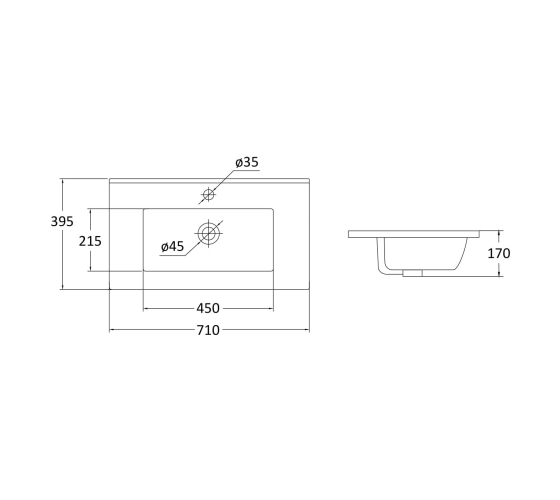 Тумба напольная с раковиной RJ VELUM 70 см (RJ82700)