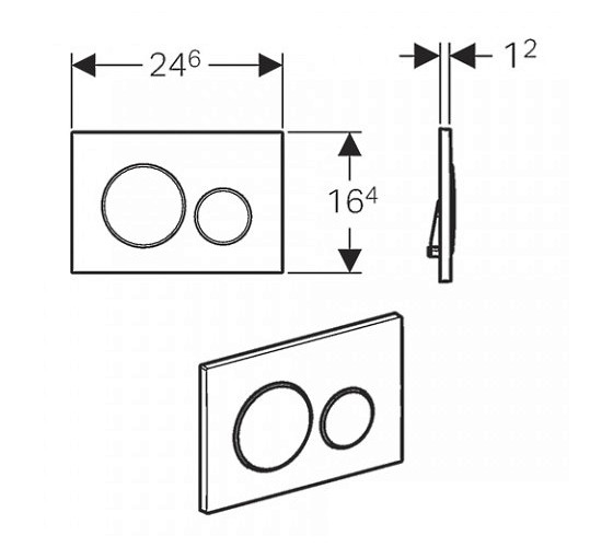 Кнопка змиву Geberit Sigma 20 115.882.KK.1
