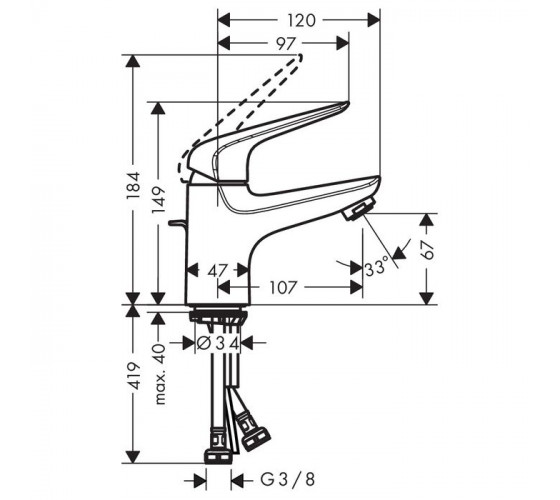 Смеситель для раковины Hansgrohe Novus (71020000)
