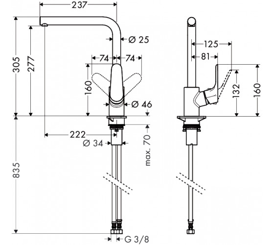 Смеситель для кухни Hansgrohe Focus (31817000)