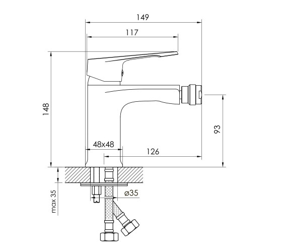 Смеситель для биде Imprese VITE (f03107401AA)