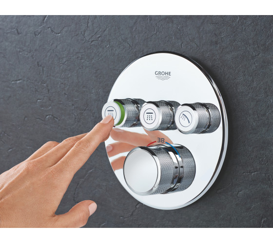SMARTCONTROL термостат для душа/ванны с 3 кнопками, накладная панель