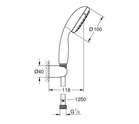 Душовий гарнітур Grohe New Tempesta 100 (26164001)