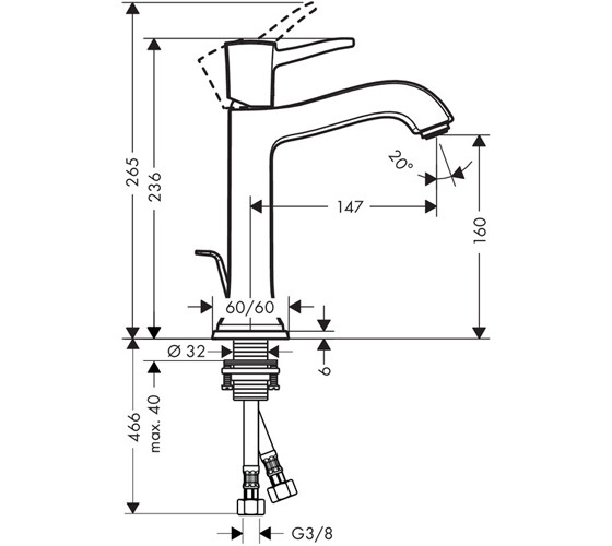 Смеситель для раковины Hansgrohe Metropol Classic (31302000)