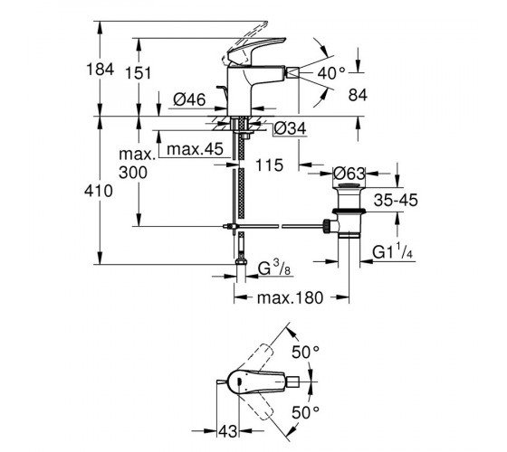Змішувач для біде Grohe Eurosmart New S-Size (32929003)