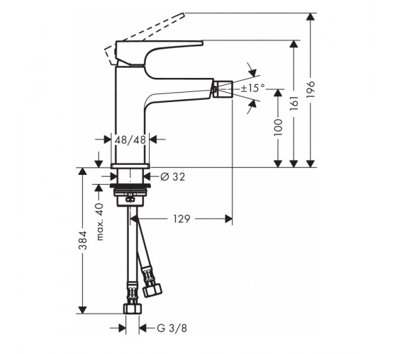 Змішувач для біде Hansgrohe Metropol (74520000)
