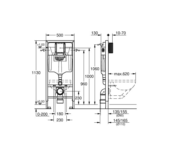 Інсталяція для унітазу Grohe Rapid SL (38528001)