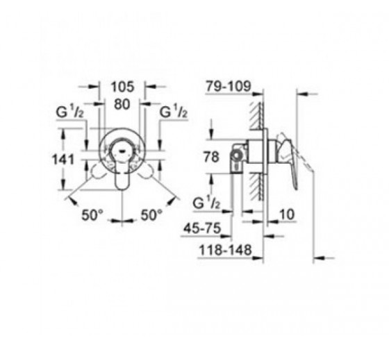 Смеситель для душа GROHE BauLoop 29042000 (готовый комплект)