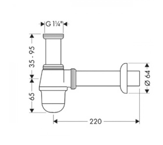 Сифон для биде 1/4 Hansgrohe (55213000)