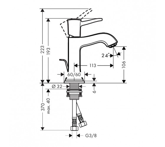 Смеситель для раковины Hansgrohe Metropol Classic хром-золото (31300090)