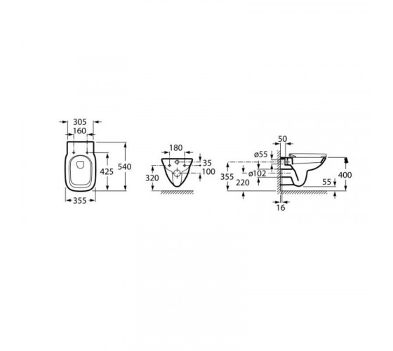 Унітаз підвісний Roca Debba Rimless (A34H993000)