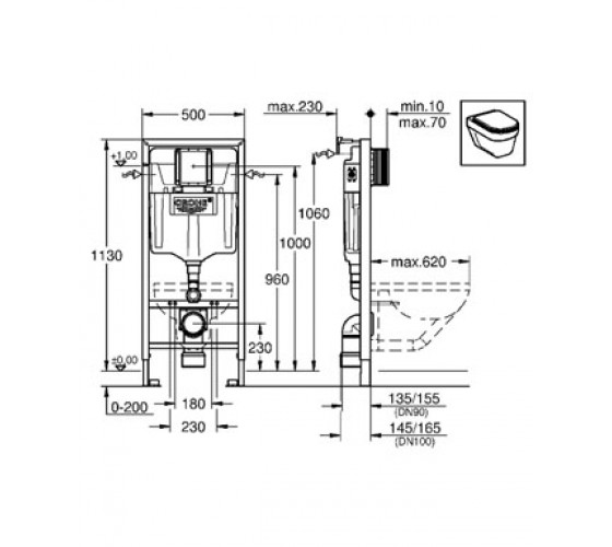 Інсталяція для унітазу Grohe Rapid SL (38536001)