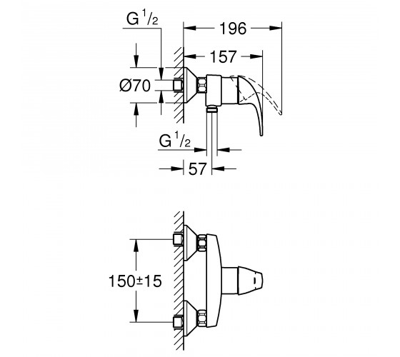 Змішувач для душу Grohe START CURVE (23767000)