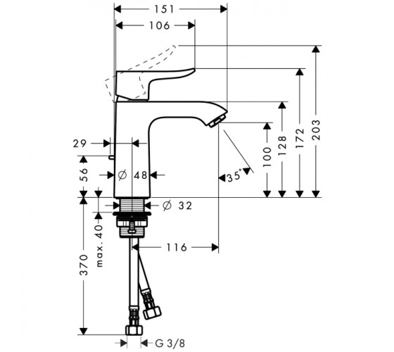 Смеситель для раковины Hansgrohe Focus 100 (31607000)