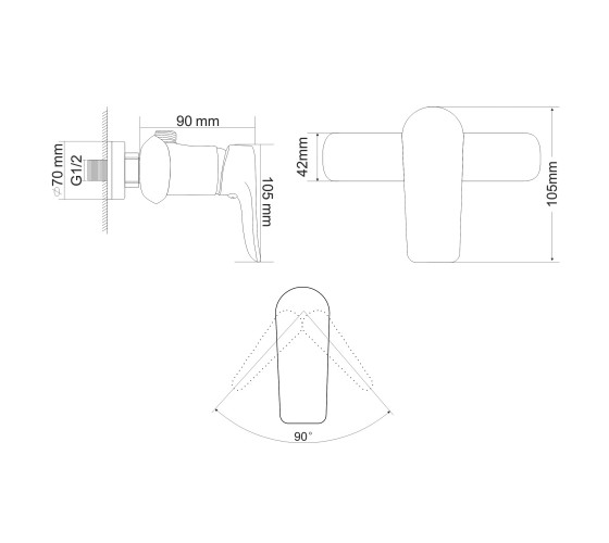 Смеситель для душа RJ VELUM (RBZ082-5)
