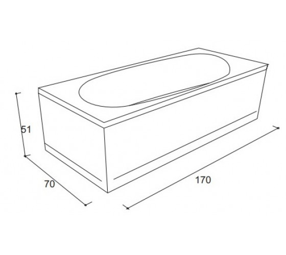 AIVA NEO ванна 170*70*39 см без ножек, акрил 5мм
