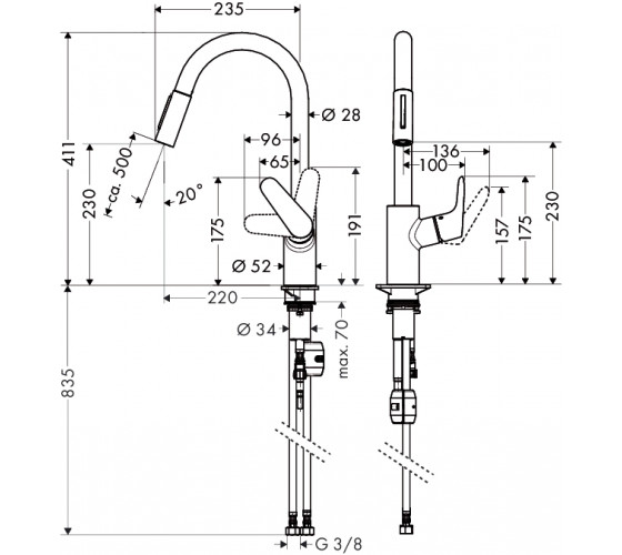 Смеситель для кухни  Hansgrohe Focus (31815000)