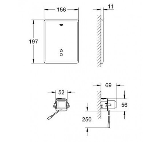 Клавіша змиву для унітазу Grohe Tectron Skate нержавіюча сталь (38698SD1)