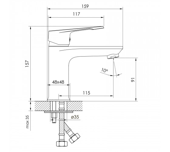 Смеситель для раковины IMPRESE VITE (f03507401AA)