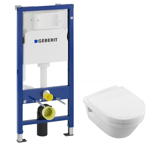 Комплект:5684HR01 ARCHITECTURA унитаз 37*53см подвесной,DirectFlush,с сидением Slow closing+458.103.00.1 DUOFIX Basic монт элемент для подвес унитаза,