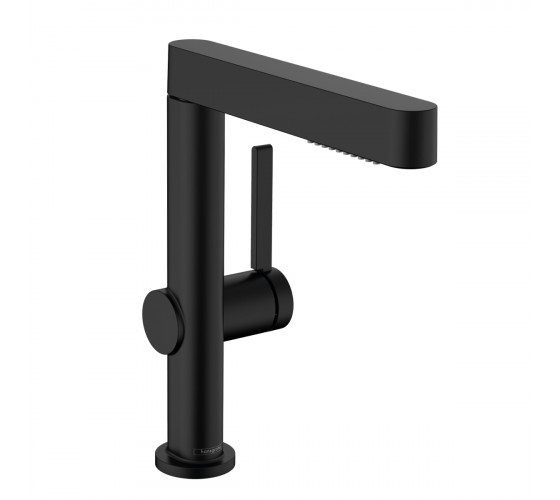 Смеситель для раковины с выдвижным изливом Hansgrohe FINORIS черный матовый (76063670)