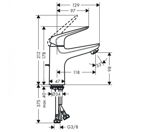 Смеситель для раковины Hansgrohe Novus (71030000)