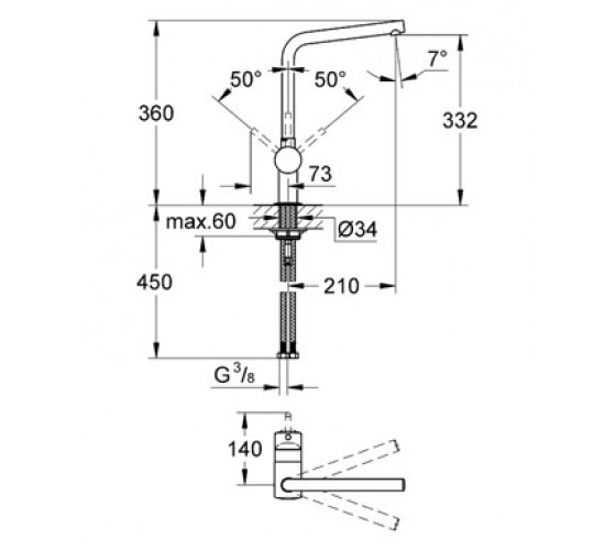 Змішувач для кухні Grohe Minta (31375000)
