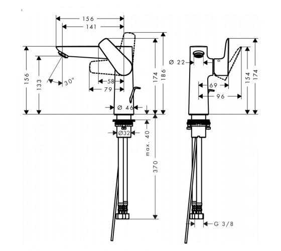 Смеситель для раковины Hansgrohe Talis E (71754000)