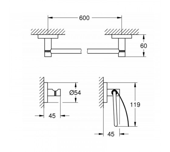 Набір аксесуарів 3в1 Grohe Essentials (40775001)