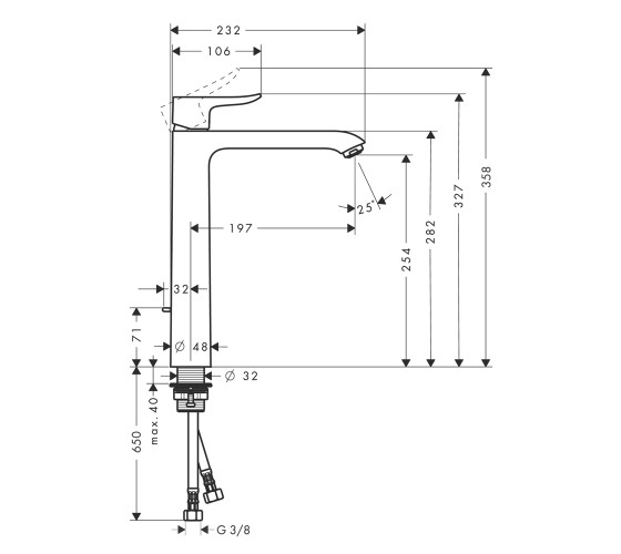Смеситель для раковины Hansgrohe Metris (31082000)