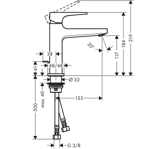Смеситель для раковины Hansgrohe METROPOL 110 (32506000)