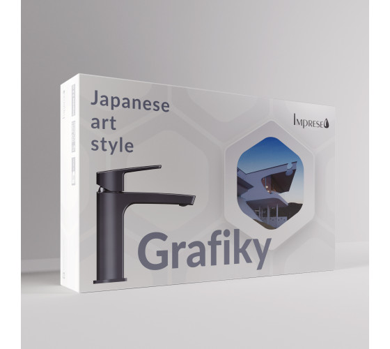 Высокий смеситель для раковины IMPRESE GRAFIKY серый графит (ZMK041807011)