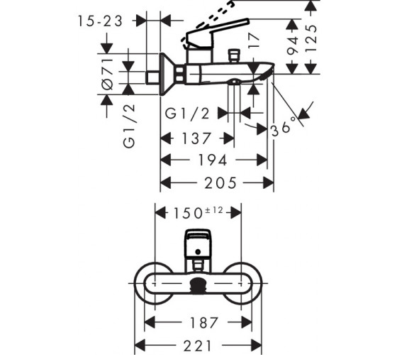  Змішувач для ванни Hansgrohe Logis Loop (71244000)
