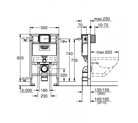 Інсталяція для унітазу Grohe Rapid SL (38948000)