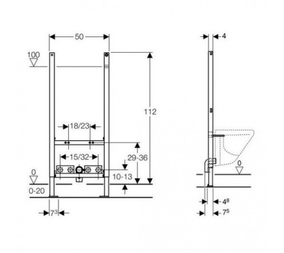 Инсталляция для биде Geberit Duofix (111.534.00.1)