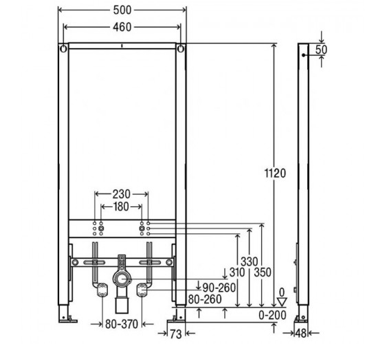 Prevista Dry элемент для биде 1120 mm