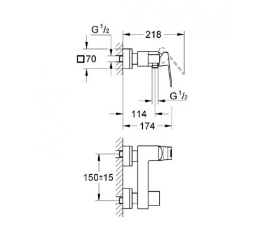 Змішувач для душу Grohe Eurocube (23145000)