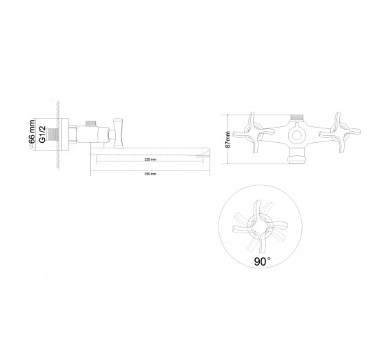 Смеситель для ванны RJ BREEZE (RBZ017-9B)