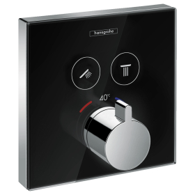 SHOWERSELECT термостат для двух потребителей, стеклянный, см черный/хром