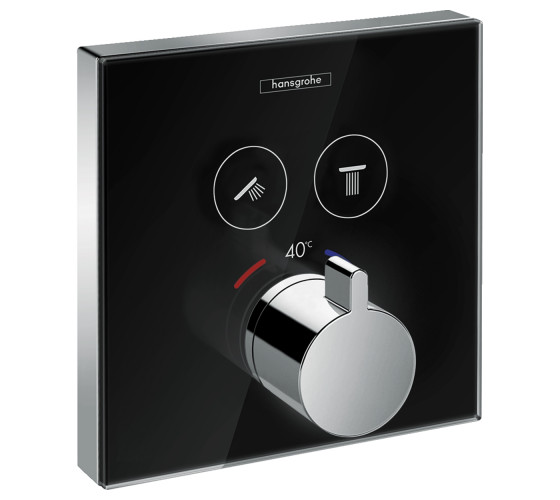 SHOWERSELECT термостат для двух потребителей, стеклянный, см черный/хром