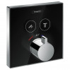 SHOWERSELECT термостат для двух потребителей, стеклянный, см черный/хром