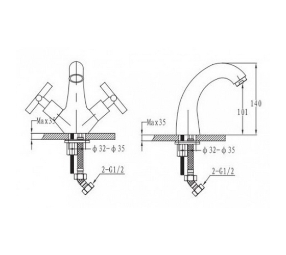 Смеситель для биде Imprese Ralsko new (40240new)