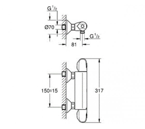 Термостат для душу Grohe Grohtherm 1000 New (34143003)
