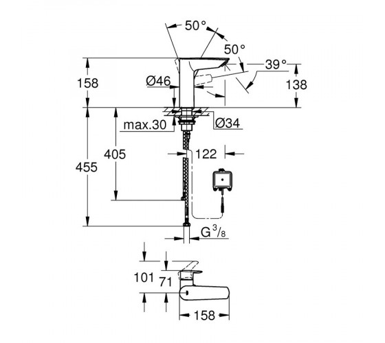 Змішувач для умивальника Grohe Eurosmart New  (23975003)