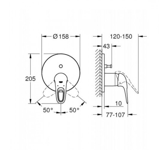 Змішувач для ванни прихованого монтажу Grohe Eurostyle (24049003)