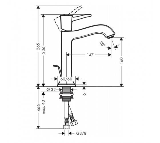 Смеситель для раковины Hansgrohe Metropol Classic хром/золото (31302090)